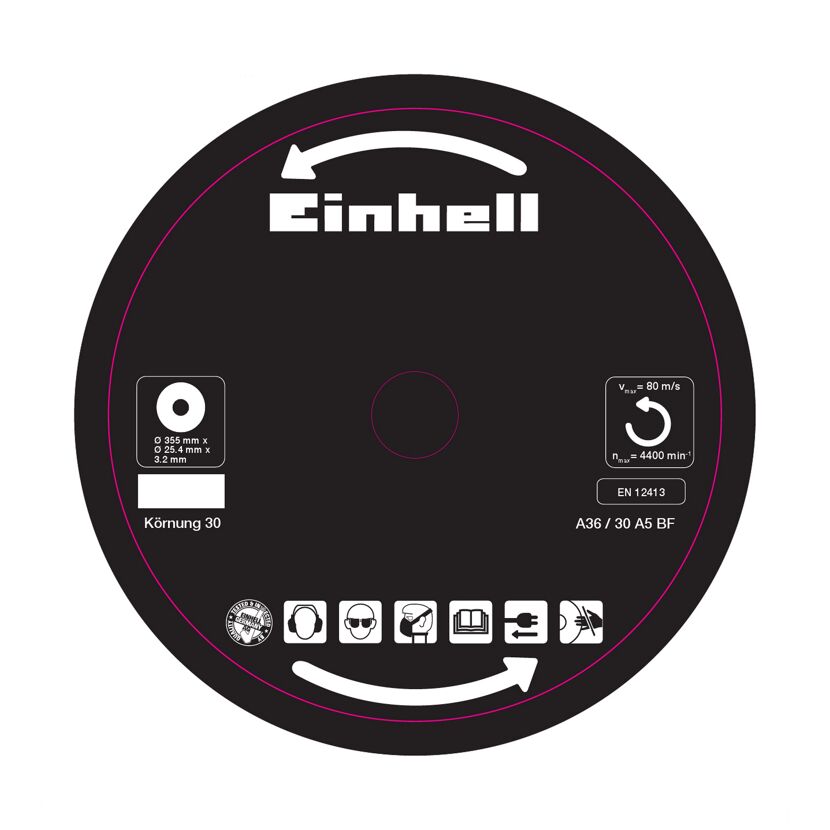 Einhell Trennscheibe 355 x 25,4 x 3,2 mm, Körnung 30