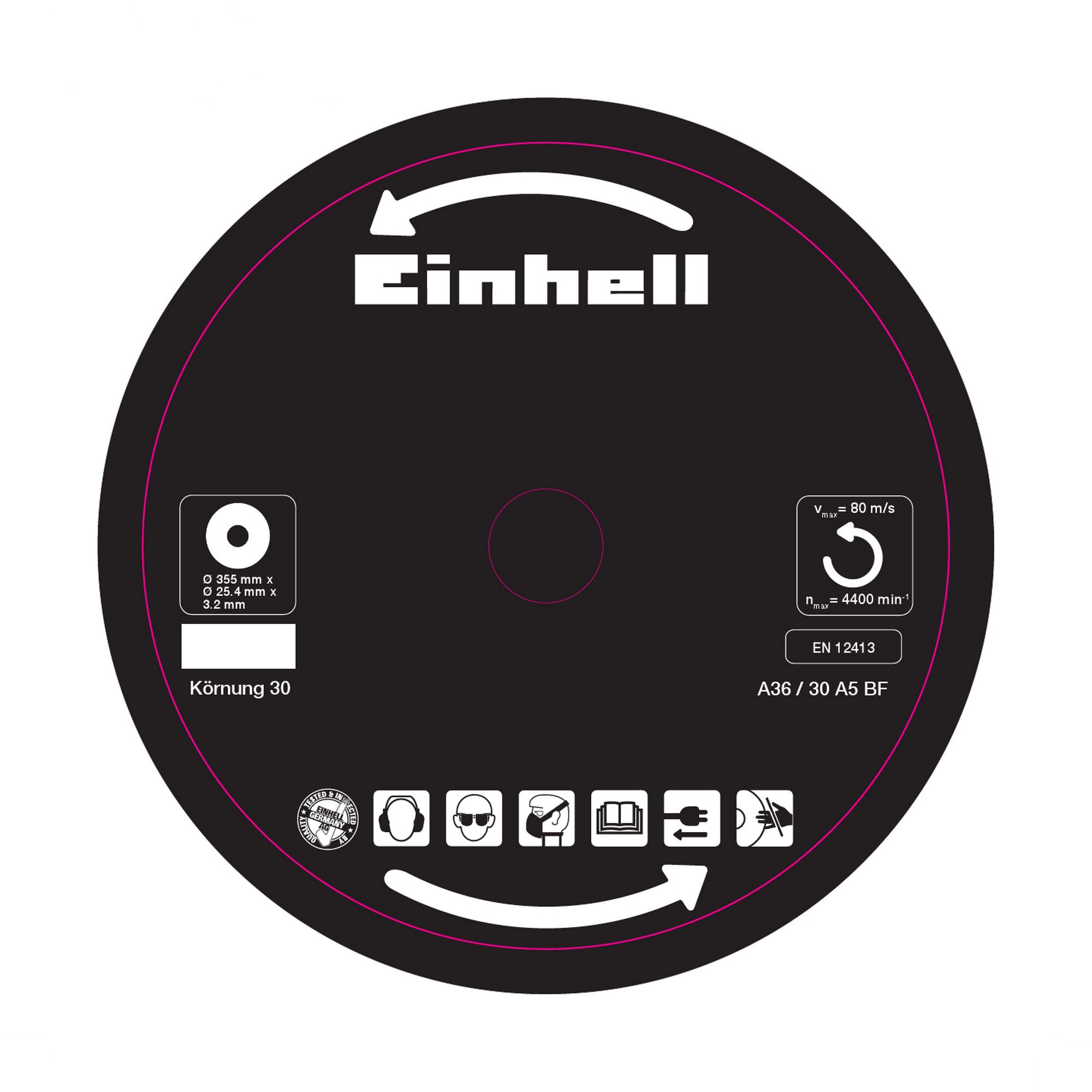 Einhell Trennscheibe 355 x 25,4 x 3,2 mm, Körnung 30