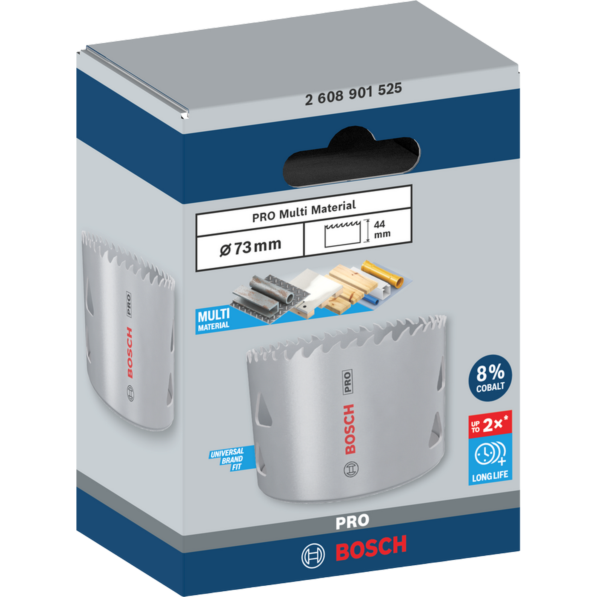 Lochsäge 'PRO Multi Material' Ø 73 mm mit Gewinde
