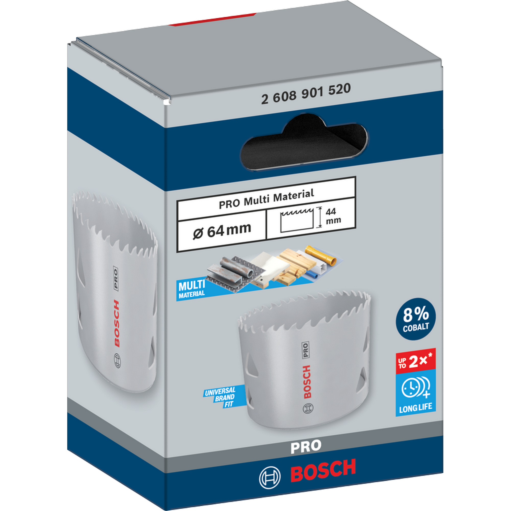 Lochsäge 'PRO Multi Material' Ø 64 mm mit Gewinde