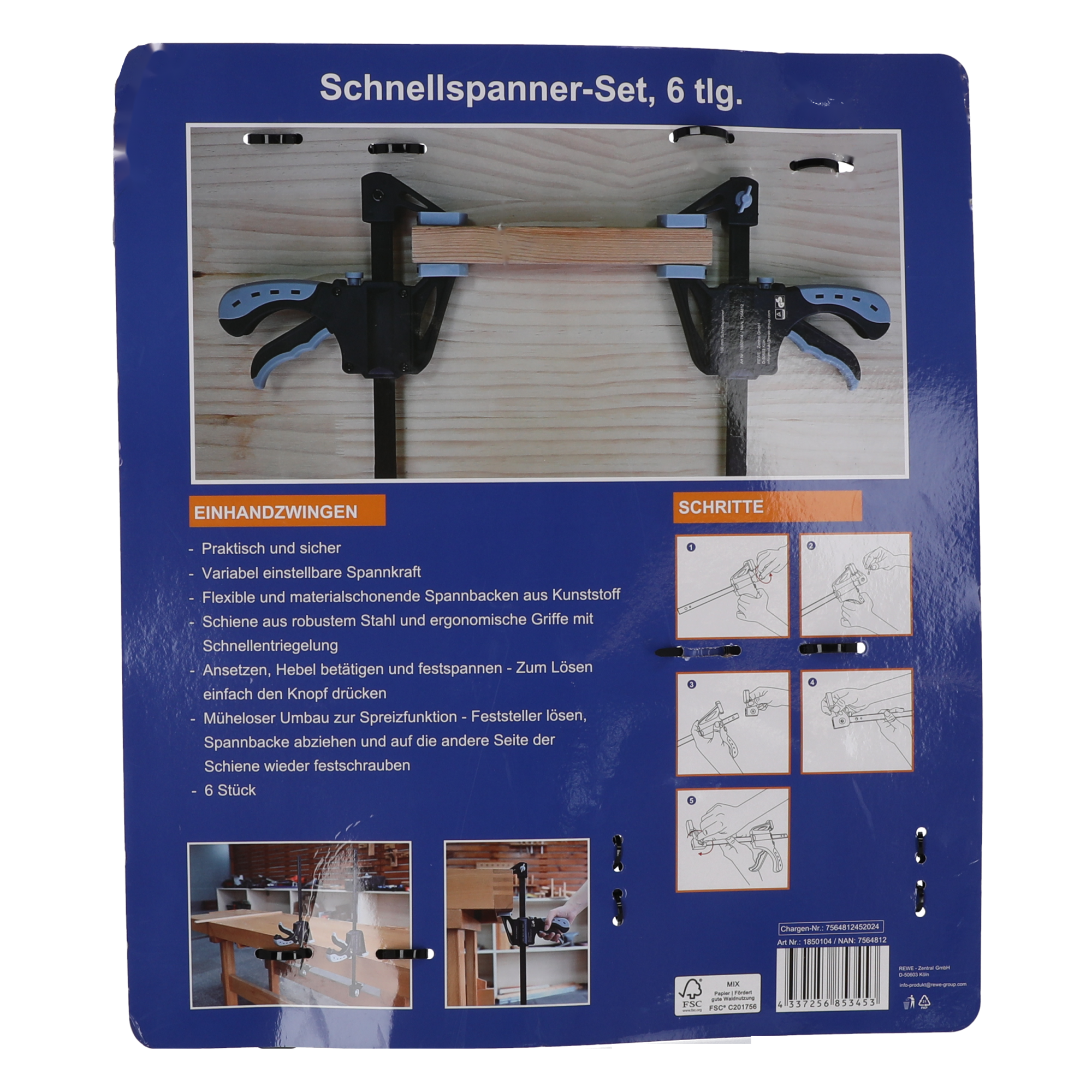 Einhandzwingen-Set 6-teilig