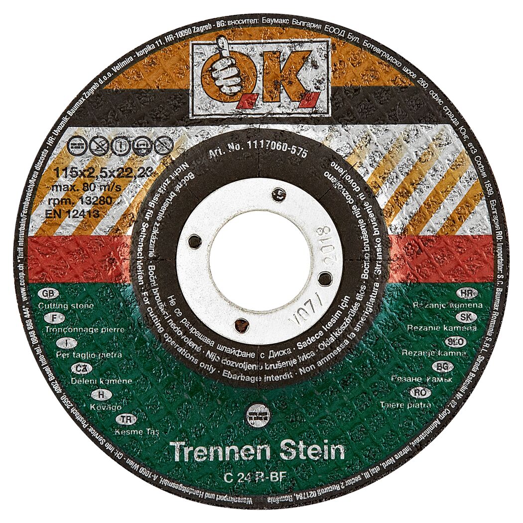 Trennscheibe für Stein, Durchmesser 115 mm