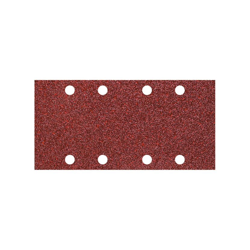 Rotes Schleifpapier mit sechs Löchern