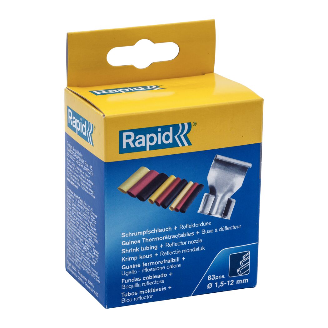 Rapid Schrumpfschlauch und Reflektordüse, 83 Stück, 1,5-12 mm