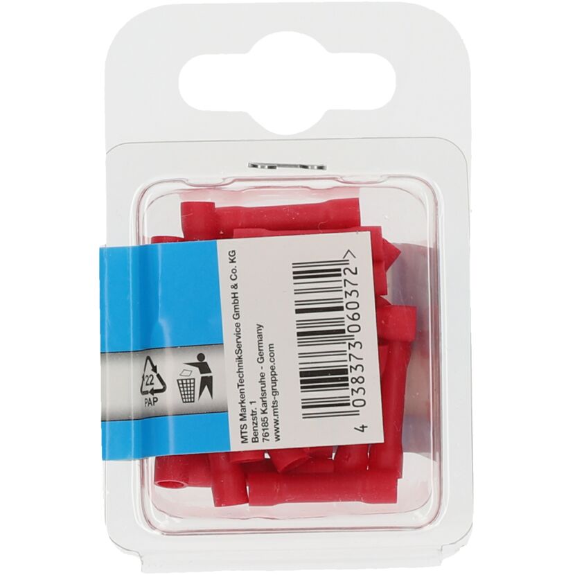 Rote Quetschverbinder in Verpackung