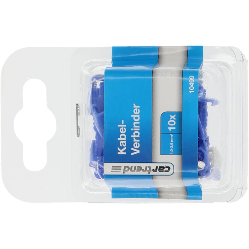 Zehn blaue Kabelverbinder von Cartrend in Verpackung