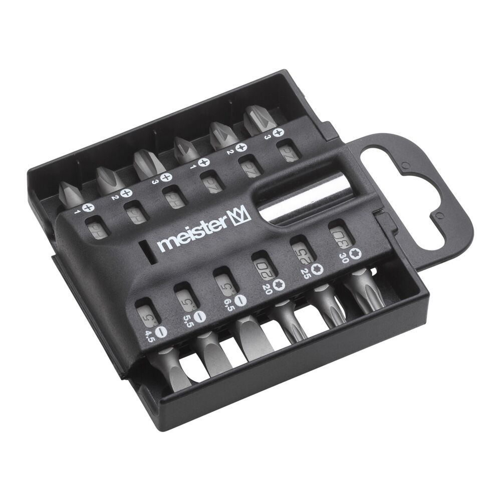 Satz mit verschiedenen Schraubendreherbits der Marke Meister