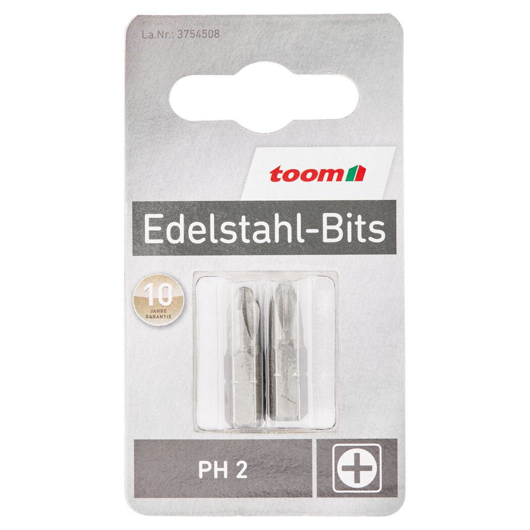 Bits Edelstahl PH 2 2 Stück