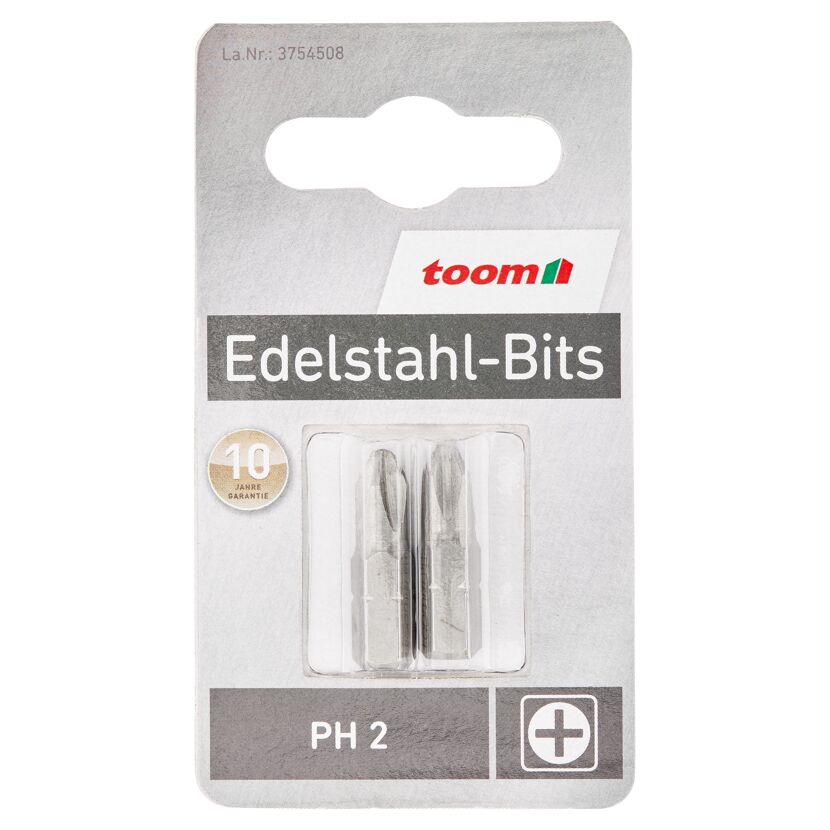 Bits Edelstahl PH 2 2 Stück