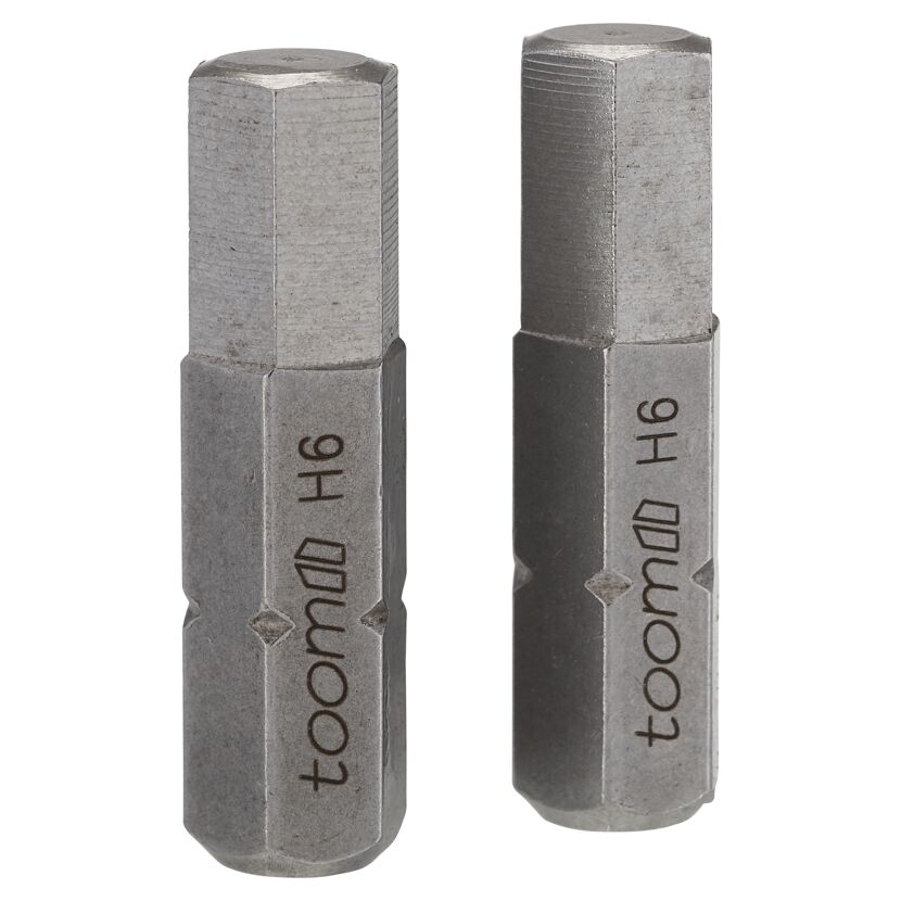 Zwei 6 mm Sechskant-Bits aus Edelstahl