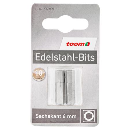 3. Bild von Sechskantbits Edelstahl 6 mm 2 Stück