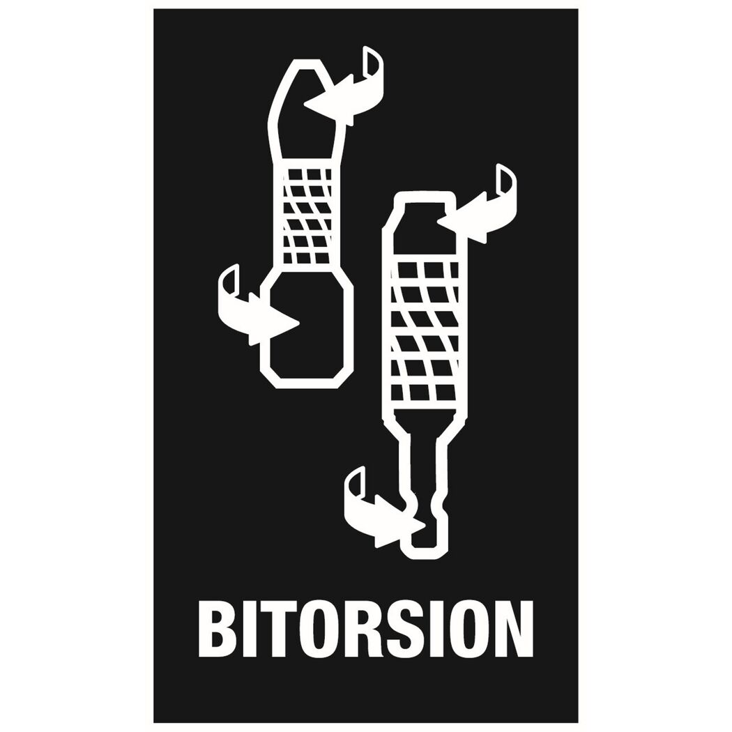 Zwei Bits mit Drehrichtungsanzeiger und Bitorsion Aufschrift