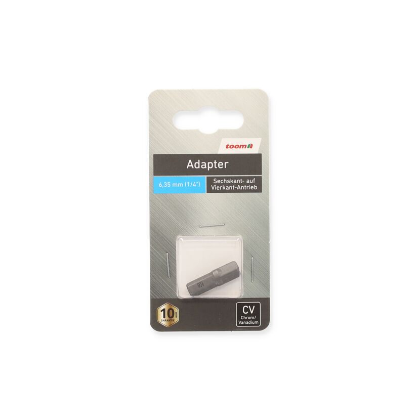 toom Adapter 6,35 mm (1/4") Sechskant auf Vierkant