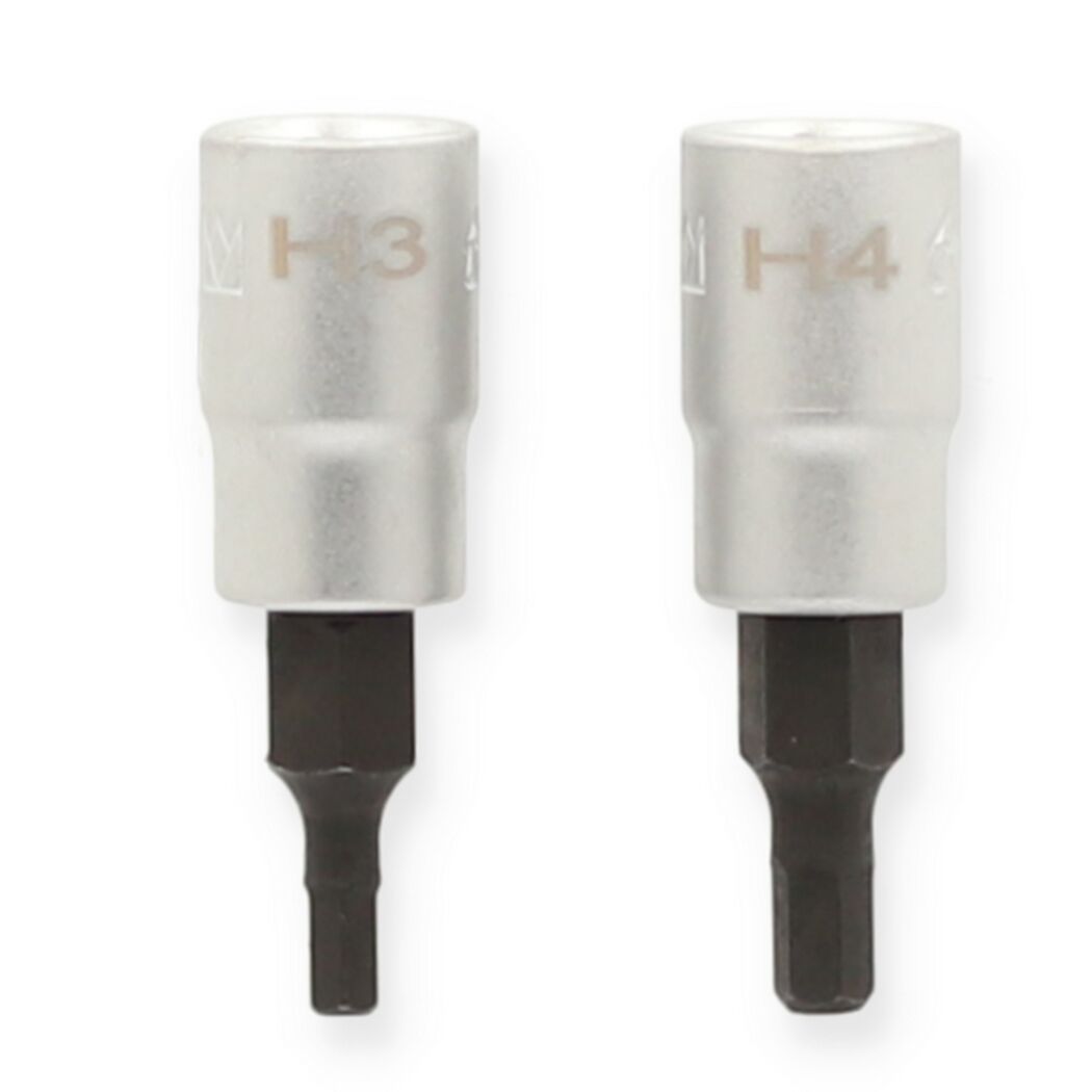 Zwei Steckschlüssel HEX 3-4 mm
