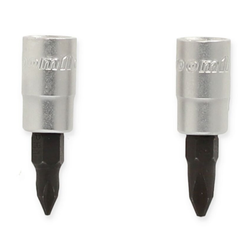 Zwei Kreuzschlitz-Bits PH1-2 für Steckschlüssel