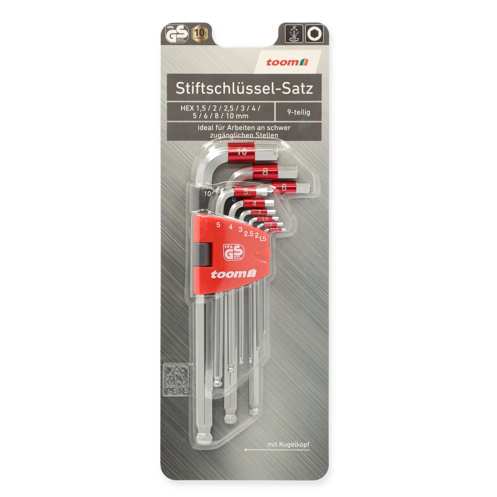 Stiftschlüssel-Set HEX 9-teilig + product picture