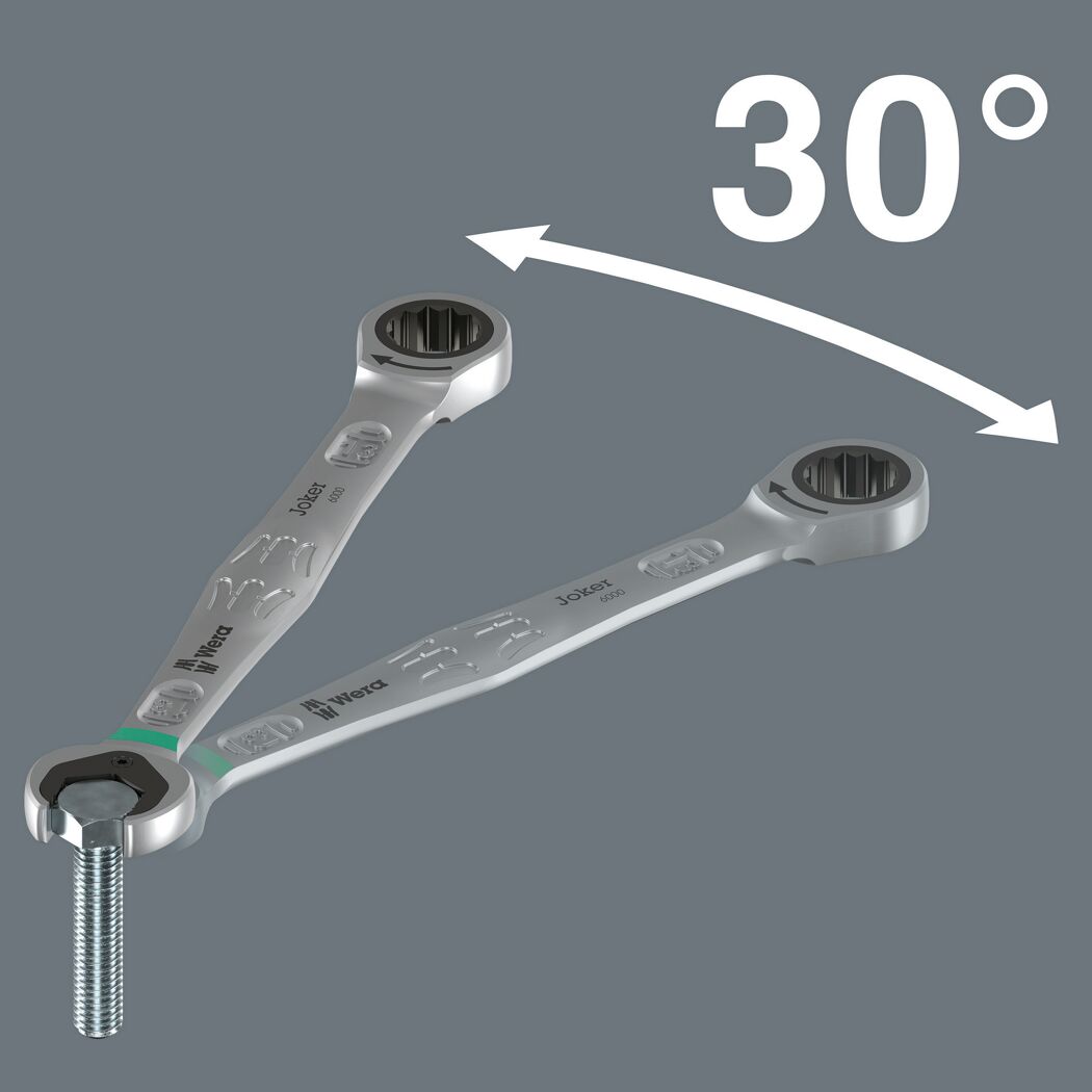Ratschenschlüssel mit 30 Grad Winkel