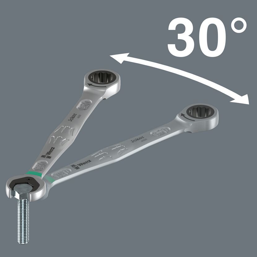 Ratschenschlüssel mit 30 Grad Winkel