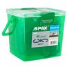 Grüne Box mit SPAX AIR Terrassendielen Abstandhalter
