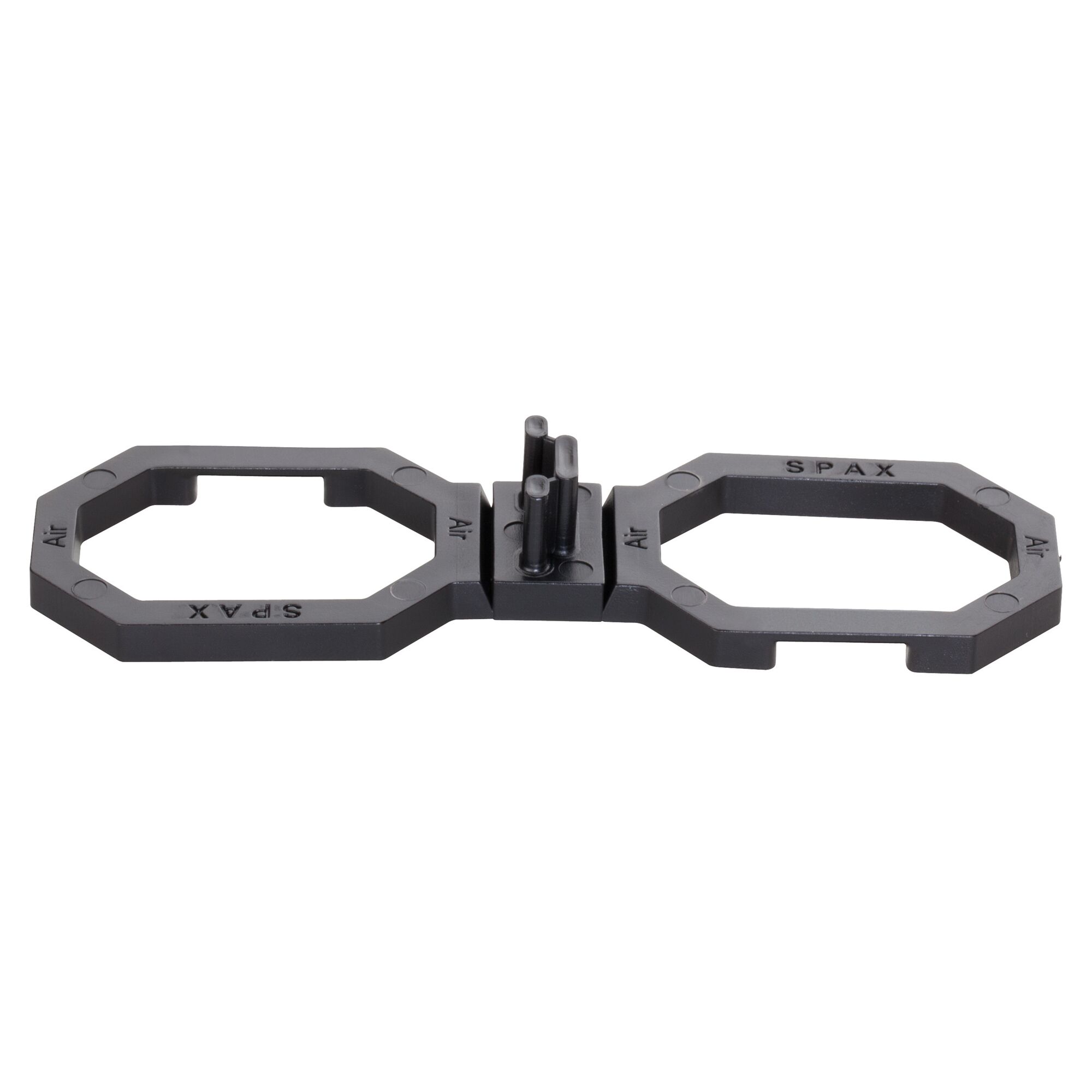 Zwei graue SPAX AIR Abstandhalter