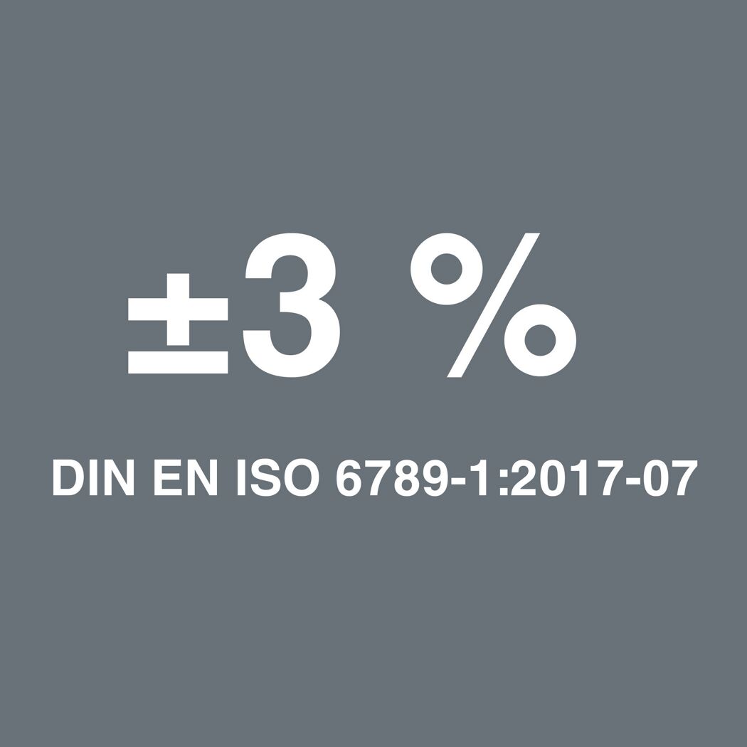 DIN EN ISO 6789-1:2017-07 ±3 %