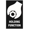 Hand hält eine Sechskantmutter. Holding Function