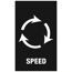 Drei Pfeile im Kreis, die sich drehen. Speed.