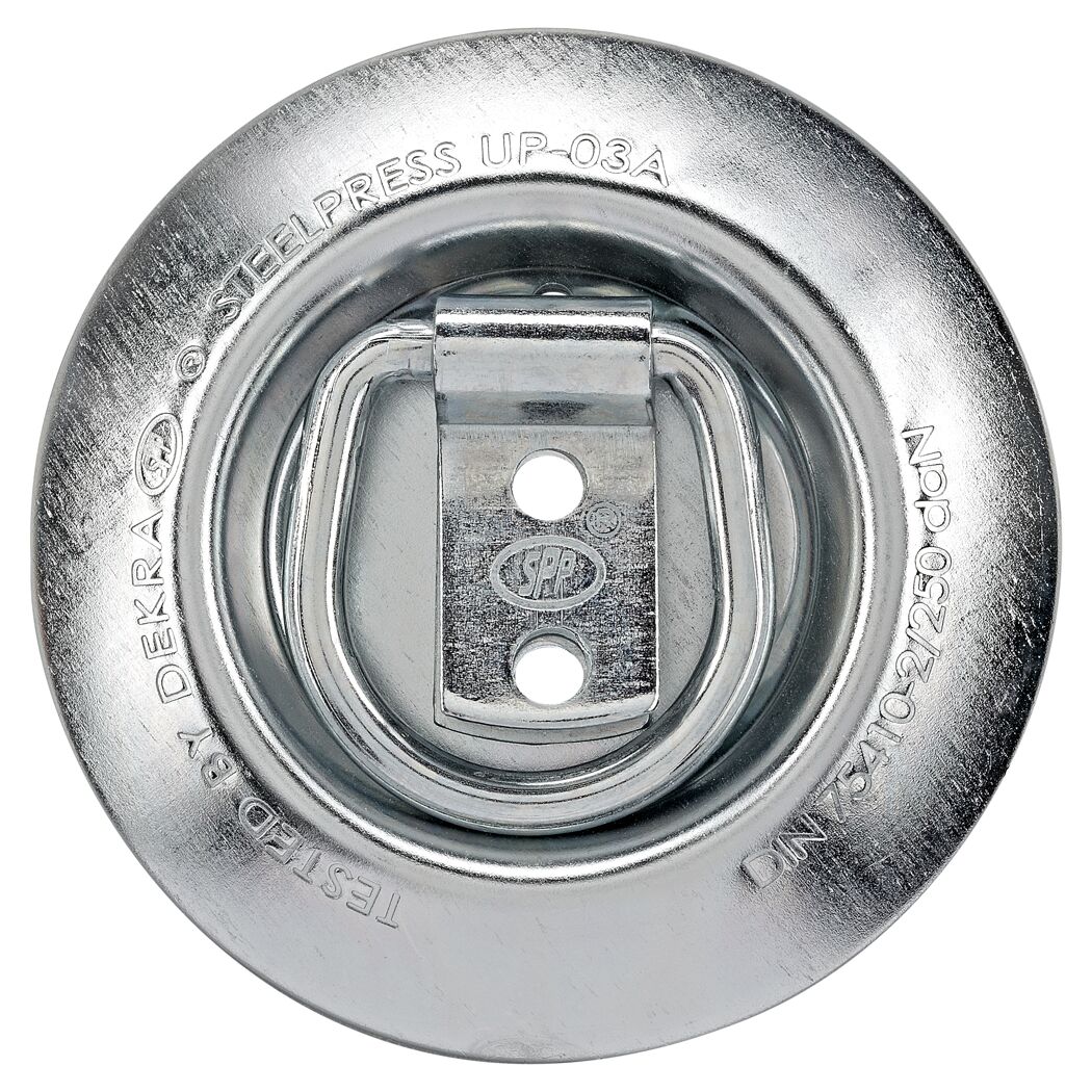 Metallene Verzurröse mit Ring, Draufsicht