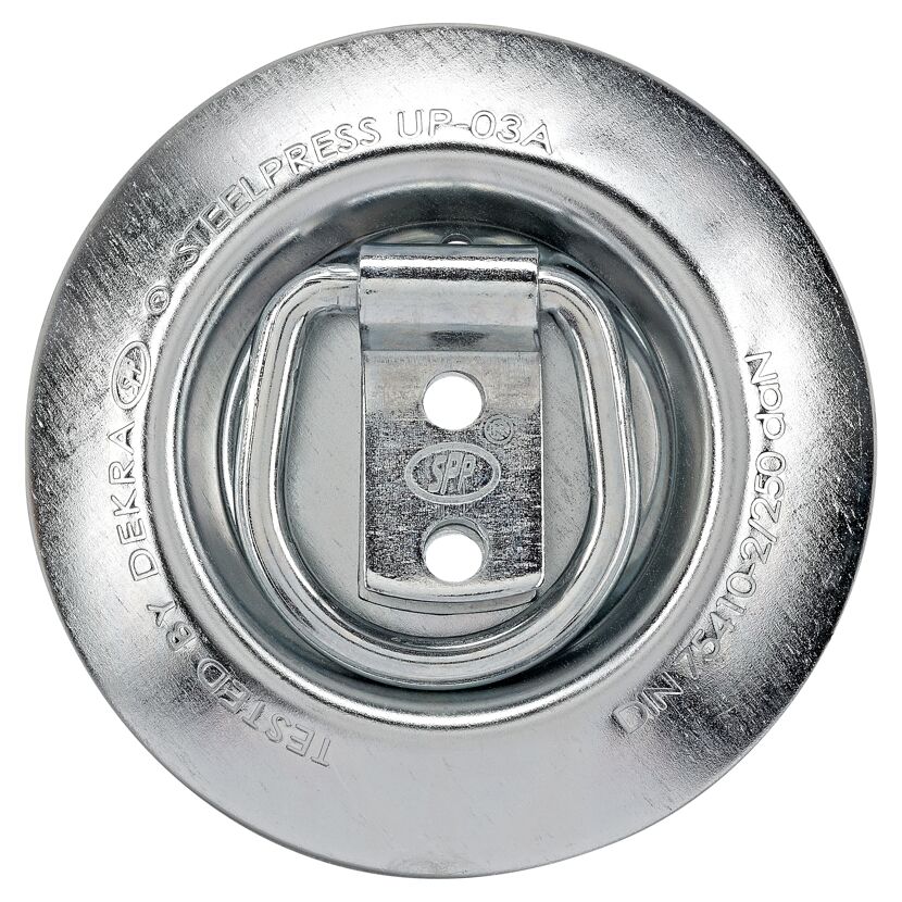 Metallene Verzurröse mit Ring, Draufsicht