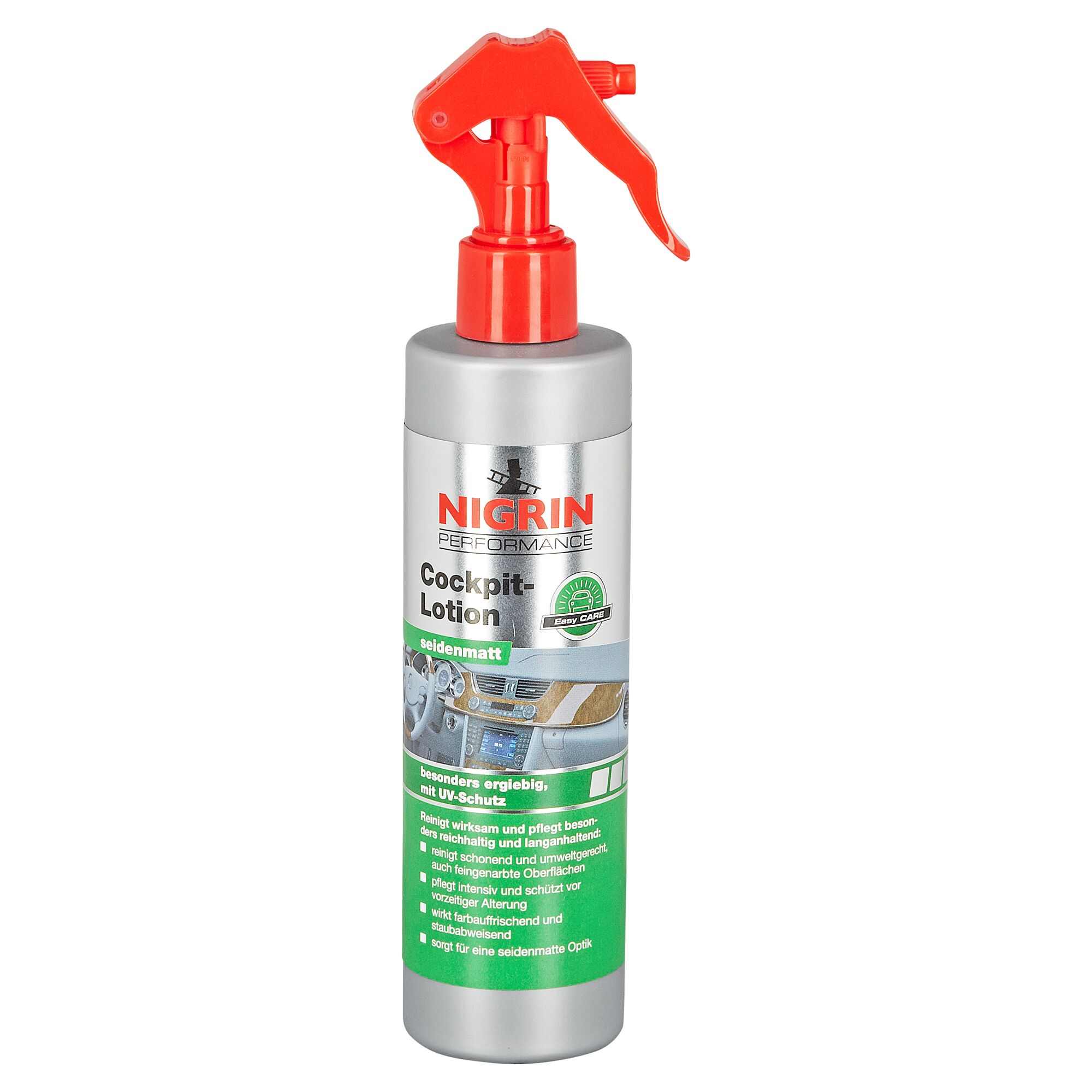 Flasche Nigrin Cockpit-Lotion seidenmatt mit Sprühkopf