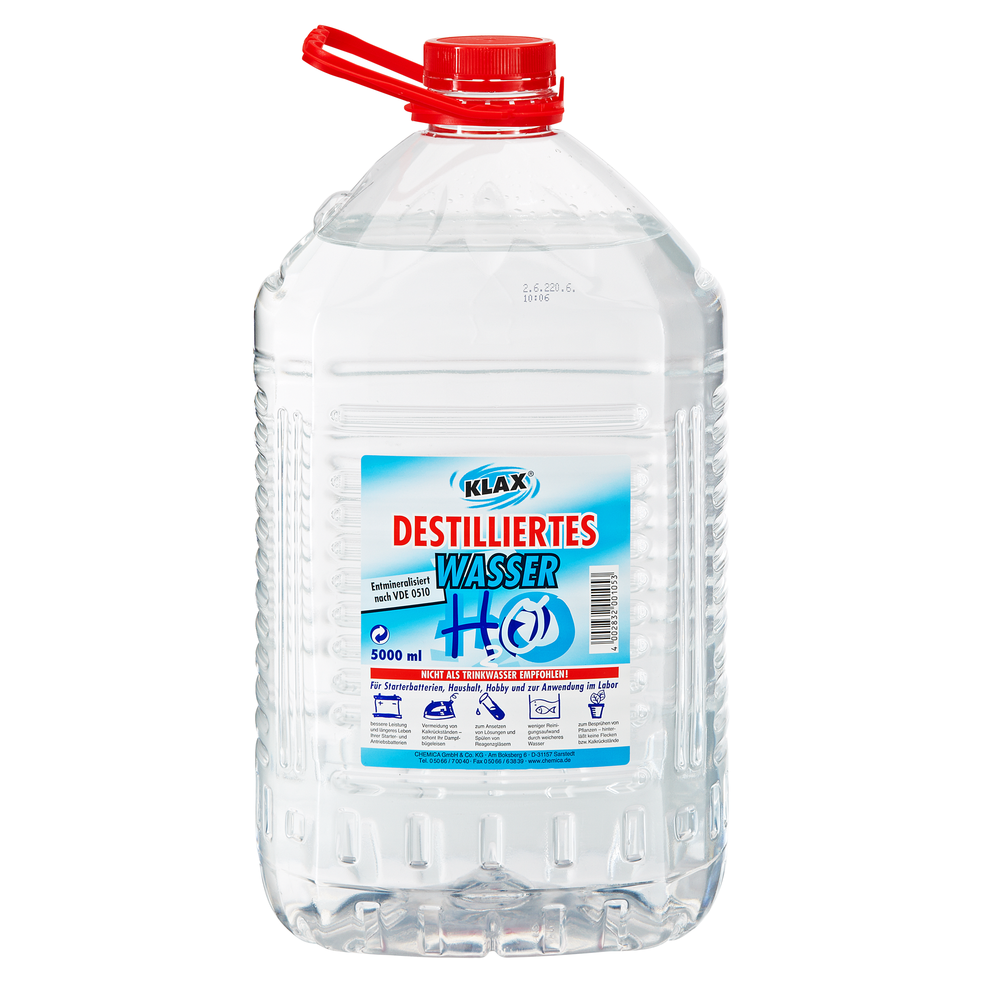 Demi-water 20L Kanister demineralisiertes Wasser - Batteriewasser