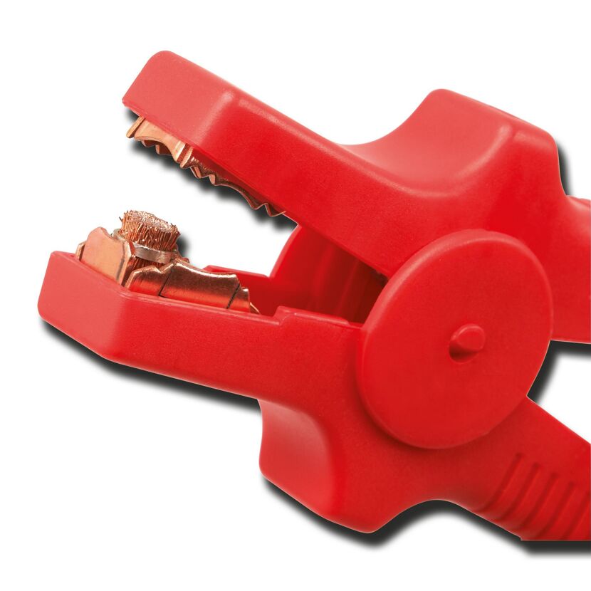 Rote Starthilfeklemme