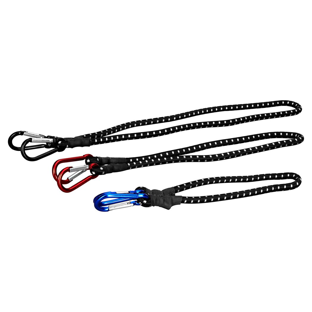 Gepäckspannerset mit Karabiner 60, 80 und 100 cm