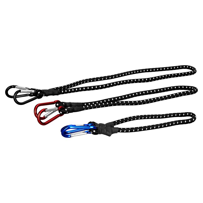 Gepäckspannerset mit Karabiner 60, 80 und 100 cm