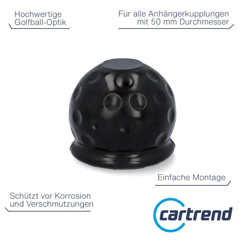 Schutzkappe für Anhängerkupplung 'Golfball' schwarz Ø 50 mm