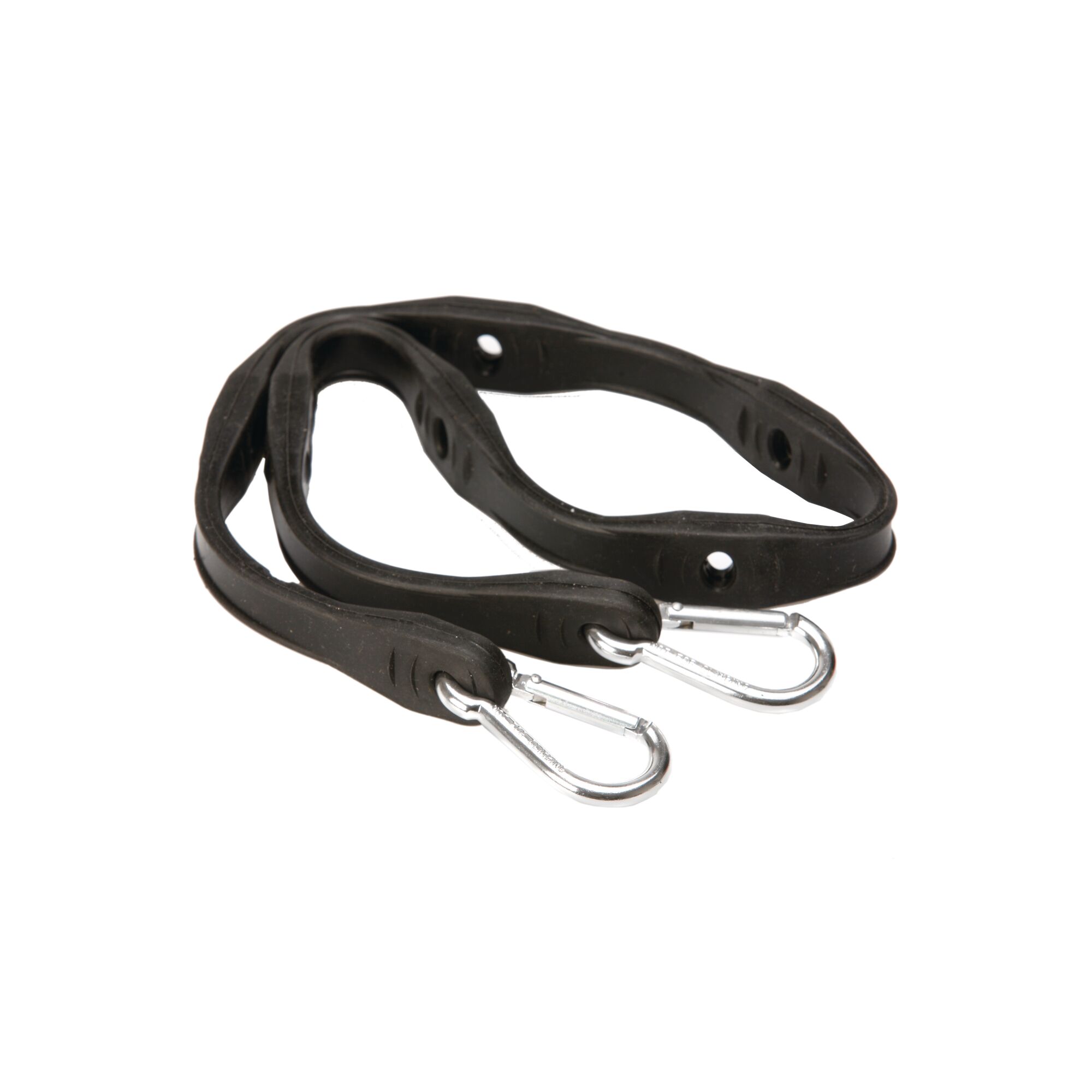 Zwei schwarze Gepäckspanner mit Karabinerhaken