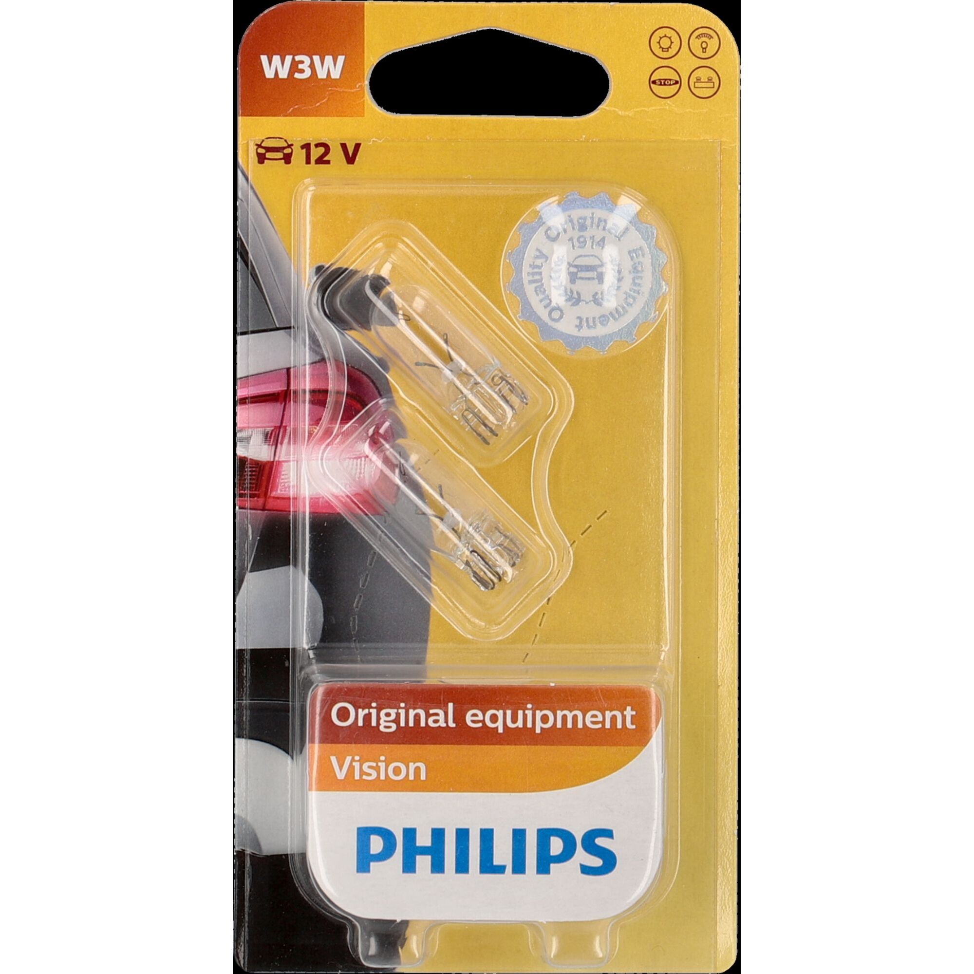 Zwei Philips Vision W3W Signallampen in Blisterverpackung.