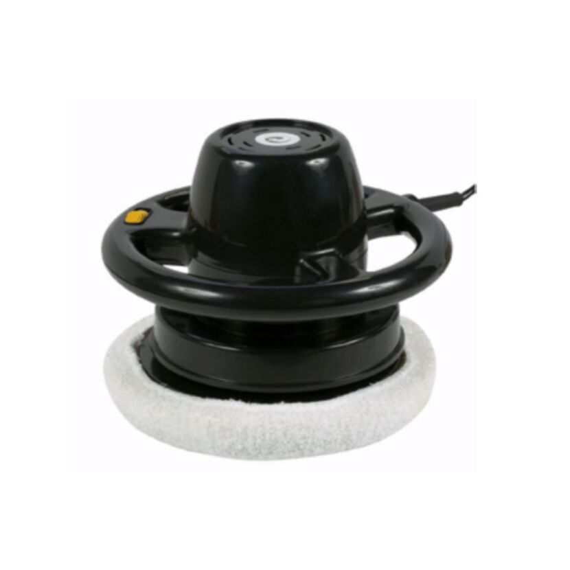 Schwarze Poliermaschine mit weißem Polierpad