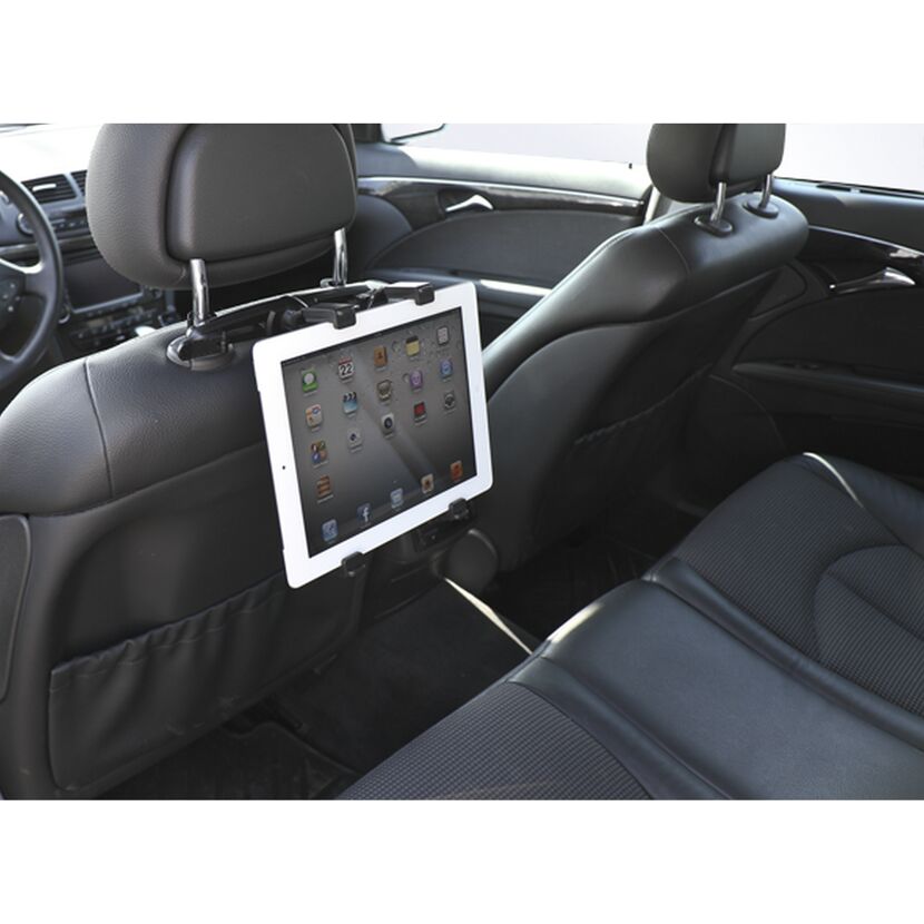 Tablet-Halterung an Autositz befestigt