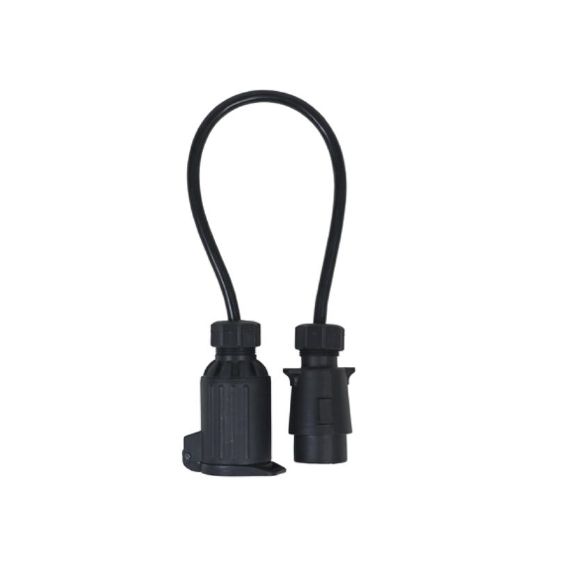 Steckdosenadapter mit Kabel schwarz 7/13-polig