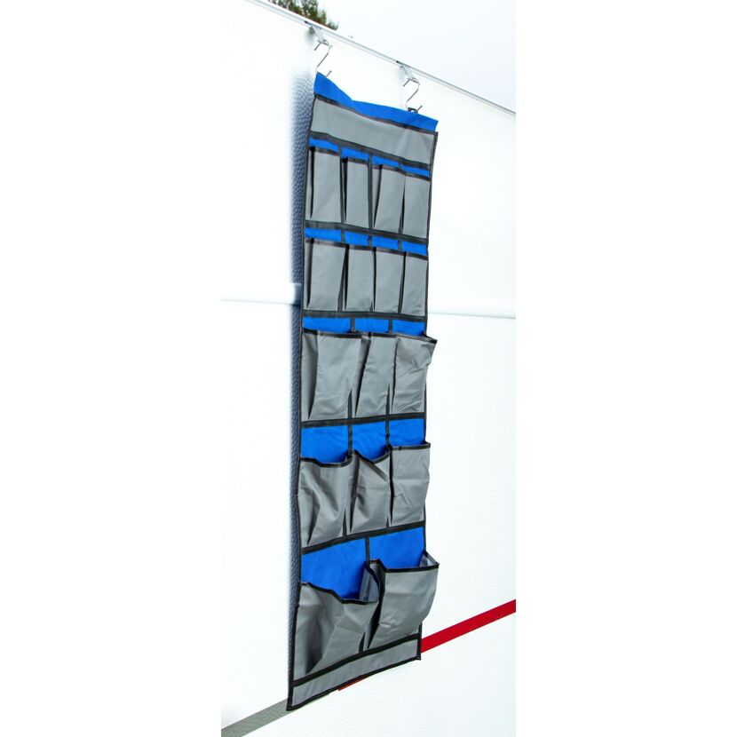 Hängetasche blau 123 x 47 cm mit 16 Fächern