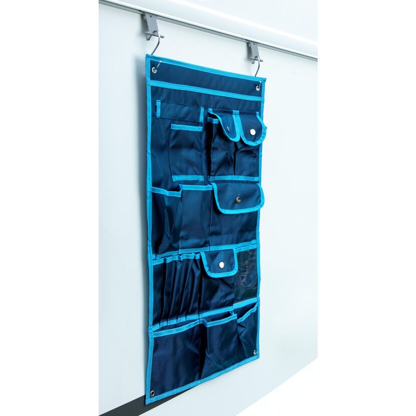 Hängetasche blau 74 x 39 cm mit 17 Fächern