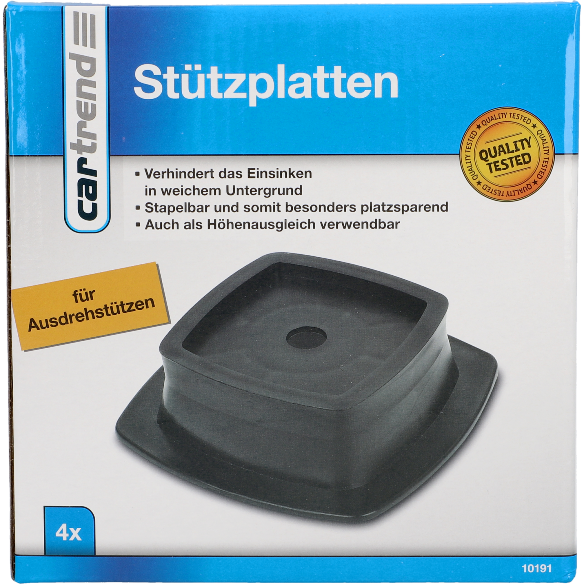 Stützplatte für Ausdrehstützen stapelbar, 4 Stück