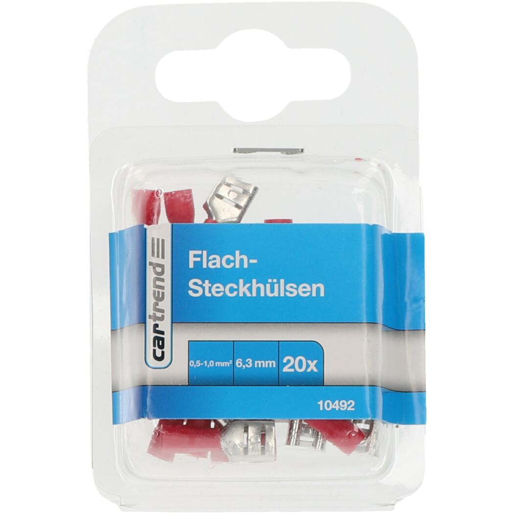 20 Flachsteckhülsen von Cartrend, 6,3 mm, 0,5 - 1,0 mm²