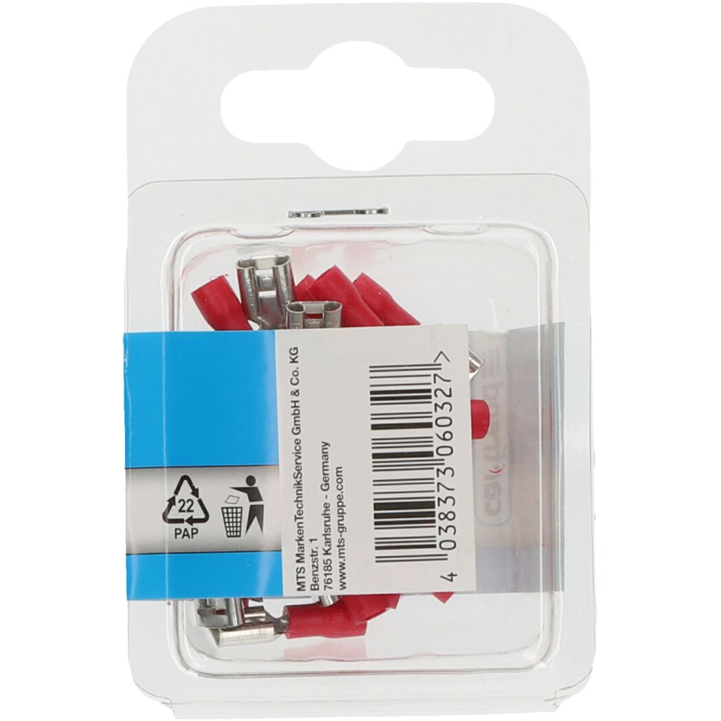 Flachsteckhülsen 6,3 mm, rot, 20 Stück