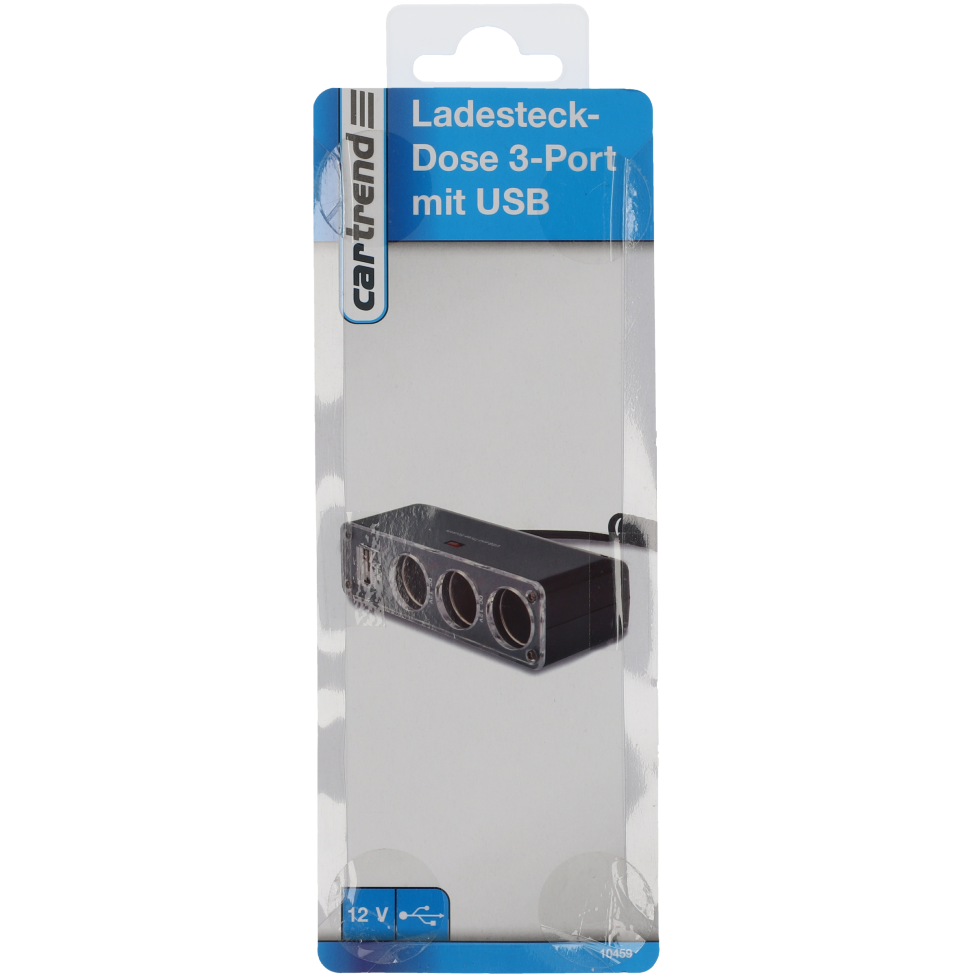 Ladesteckdose 12 V schwarz 3-Port, USB + product picture