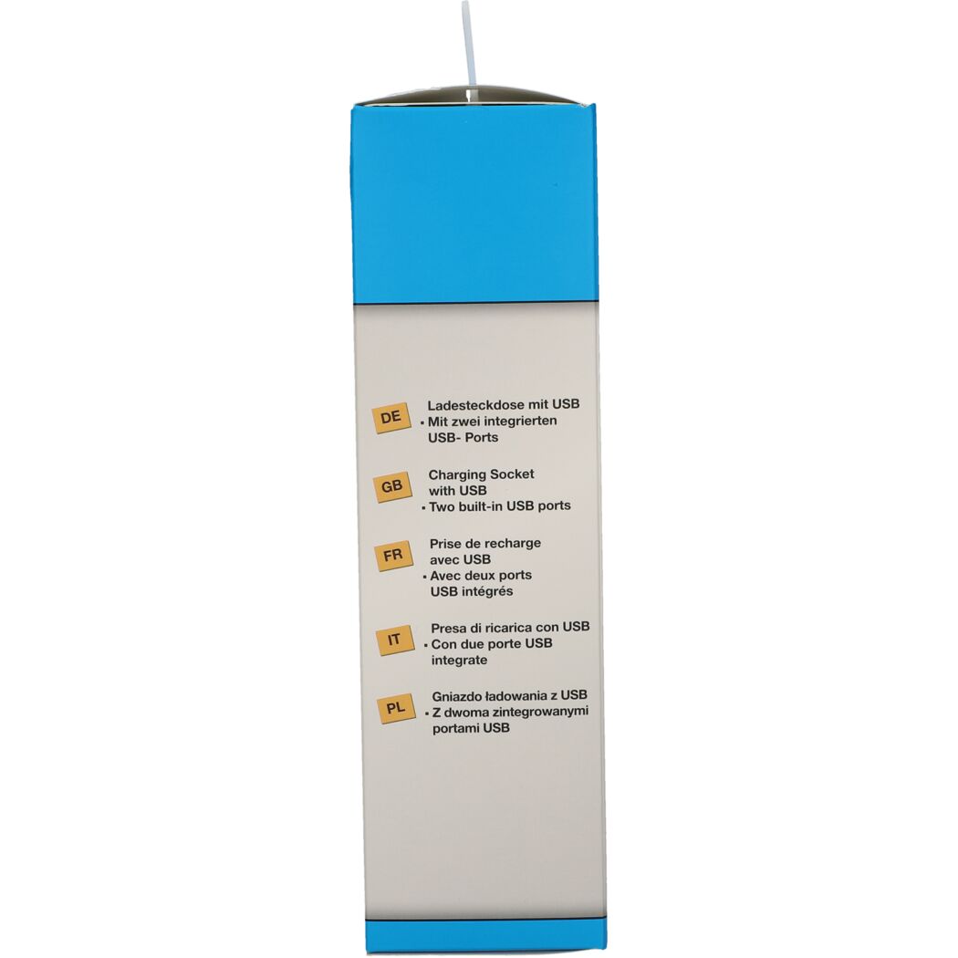 Verpackung einer Ladesteckdose mit USB
