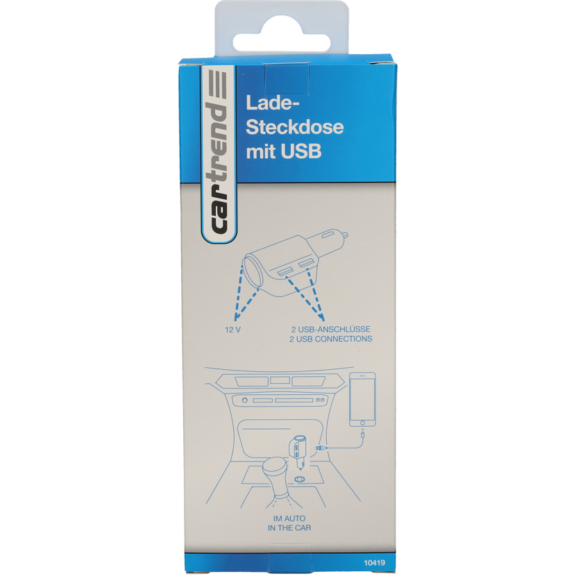 Cartrend Ladesteckdose mit zwei USB-Anschlüssen