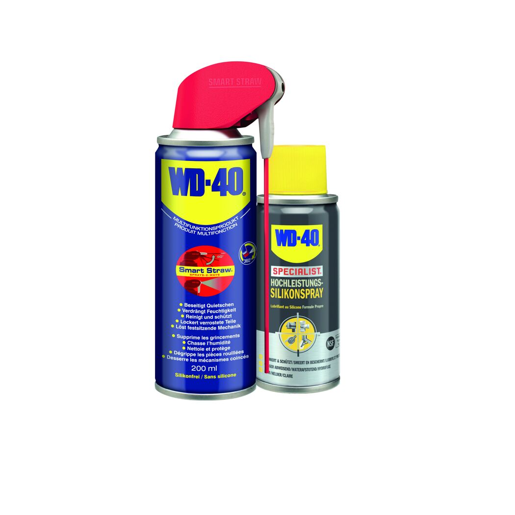 WD-40 Multifunktionsprodukt und Silikonspray