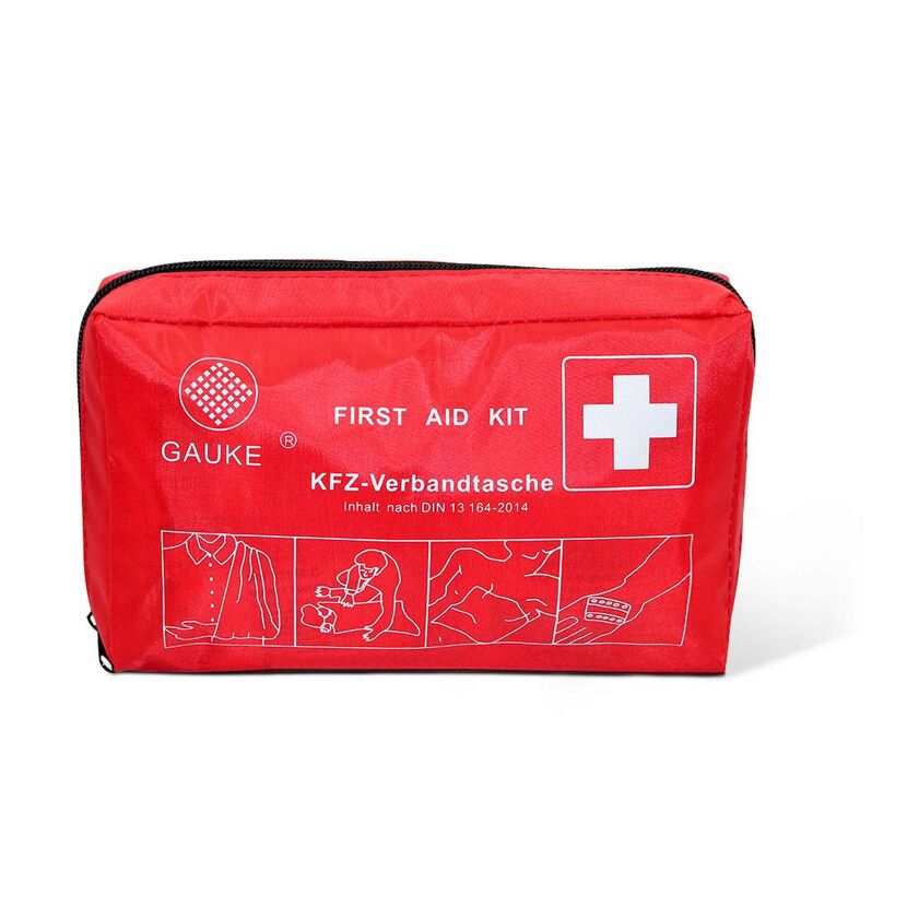 Erste-Hilfe-Set Tasche in rot mit Piktogrammen